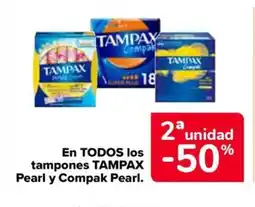 Carrefour Market TAMPAX En TODOS los tampones Pearl y Compak Pearl oferta