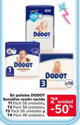 Carrefour Market DODOT En pañales Sensitive recién nacido oferta