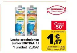 Carrefour Market NATIVA Leche crecimiento Junior oferta
