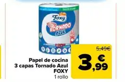 Carrefour Market FOXY Papel de cocina 3 capas Tornado Azul oferta