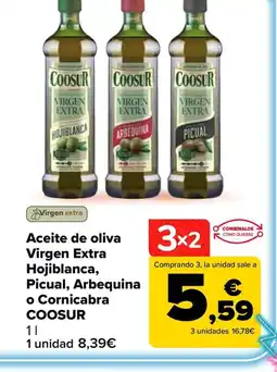 Carrefour Market COOSUR Aceite de oliva Virgen Extra Hojiblanca, Picual, Arbequina o Cornicabra oferta
