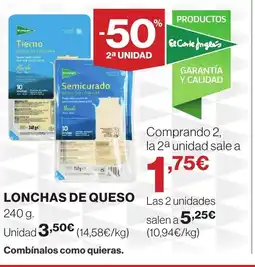 Supercor Lonchas de queso oferta