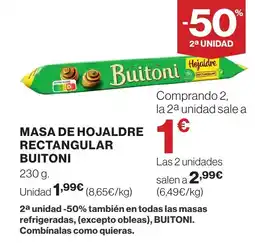Supercor BUITONI Masa de hojaldre rectangular oferta