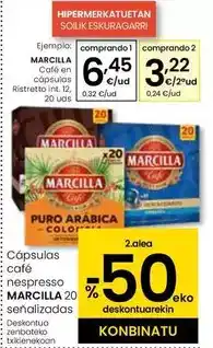Eroski Marcilla - café en capsulas ristretto int.12 oferta