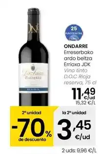 Eroski Ondarre - vino tinto d.o.c rioja reserva oferta