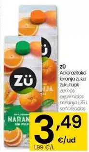 Eroski Zü - zumos exprimidos naranja oferta