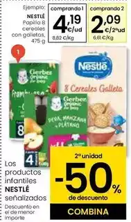 Eroski Nestlé - papillo 8 cereales con galletas oferta