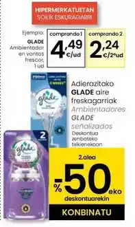 Eroski Glade - ambientador en varitas frescor oferta