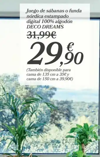 Carrefour Juego de sábanas o funda nórdica estampado digital 100% algodón deco dreams oferta