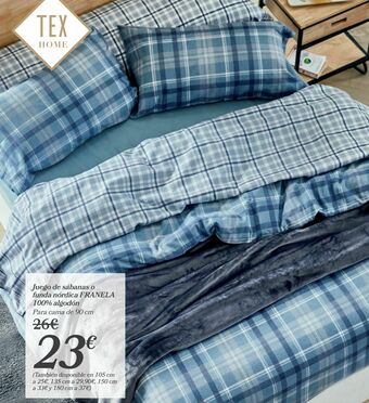 Carrefour Juego de sábanas o funda nórdica franela 100% algodón oferta