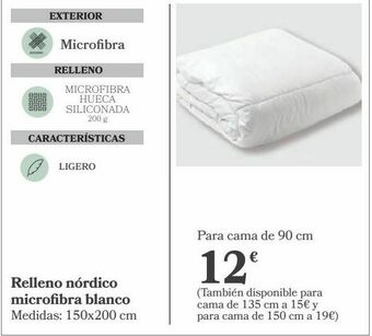 Carrefour Relleno nórdico microfibra blanco oferta