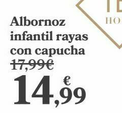 Carrefour Albornoz infantil rayas con capucha oferta