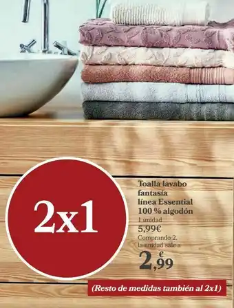 Carrefour Toalla lavabo fantasía línea essential 100% algodón oferta