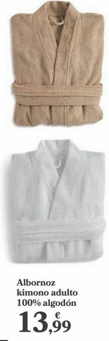 Carrefour Albornoz kimono adulto 100% algodón oferta