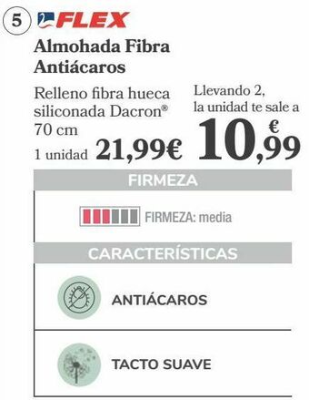 Carrefour Flex almohada fibra antiácaros oferta
