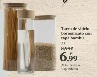 Carrefour Tarro de vidrio borosilicato con tapa bambú oferta