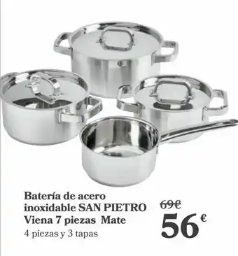 Carrefour Batería de acero inoxidable san pietro viena 7 piezas mate oferta