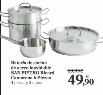 Carrefour Batería de cocina de acero inoxidable san pietro ricard camarena 6 piezas oferta