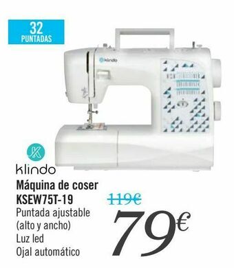 Carrefour Klindo máquina de coser ksew75t-19 oferta