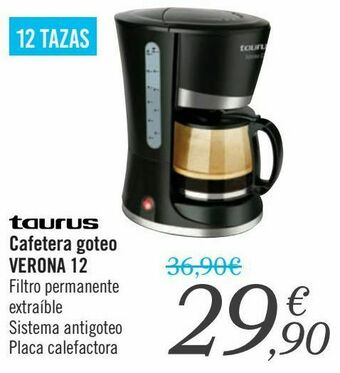 Carrefour Taurus cafetera goteo verona 12 oferta