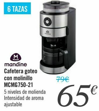 Carrefour Mandine cafetera goteo con molinillo mcmg750-21 oferta