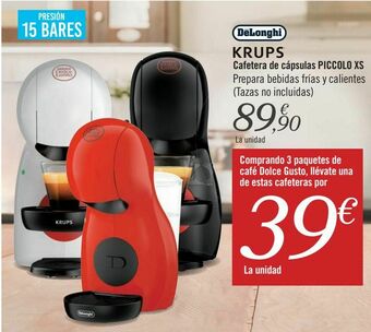 Carrefour Krups cafetera de cápsulas piccolo xs oferta