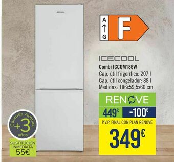 Carrefour Icecool combi iccom186w oferta