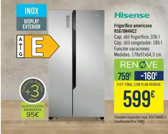 Carrefour Hisense frigorífico americano rs670n4hc2 oferta