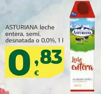 HiperDino Asturiana leche entera, semi o desnatada o 0,0% oferta