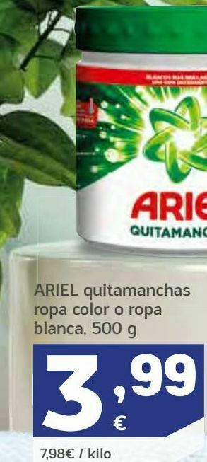 HiperDino Ariel quitamanchas ropa color o ropa blanca oferta