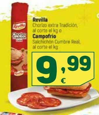 HiperDino Revilla chorizo extra tradición campofrío salchichón cumbre real oferta