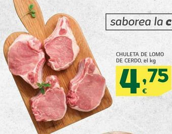 HiperDino Chuleta de lomo de cerdo oferta
