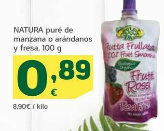 HiperDino Natura puré de manzana o arándanos y fresa oferta