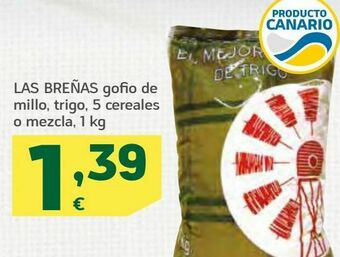HiperDino Las breñas gofio de millo, trigo, 5 cereales o mezcla oferta