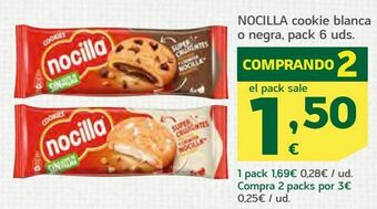 HiperDino Nocilla cookie blanca o negra oferta