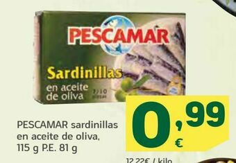 HiperDino Pescamar sardinillas en aceite de oliva oferta