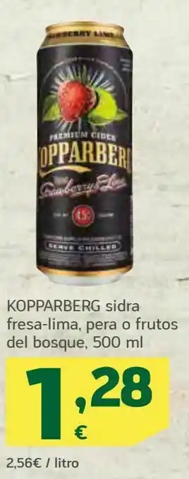 HiperDino Kopparberg sidra fresa-lima, pera o frutos del bosque oferta