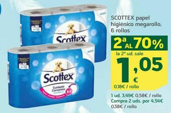 HiperDino Scottex papel higiénico megarollo oferta