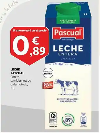 Alcampo Leche Pascual Entero Semidesnatdo O Desnatado oferta