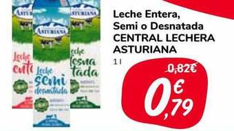 Carrefour Market Leche Entera Semi O Desnatada Central Lechera Asturiana oferta