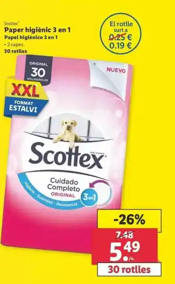 Lidl Scottex Papel Higiénico 3 En 1 oferta