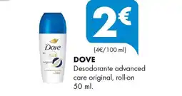 Supermercados Lupa DOVE Desodorante advanced care original, roll-on oferta