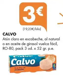 Supermercados Lupa CALVO Atún claro en escabeche, al natural o en aceite de girasol vuelca fácil oferta