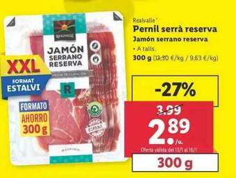 Lidl Realvalle Jamón Serrano Reserva oferta