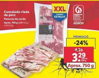 Lidl Panceta De Cerdo oferta