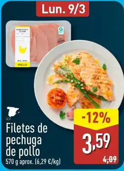 ALDI Filetes de pechuga de pollo oferta