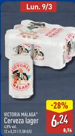 ALDI VICTORIA MÁLAGA Cerveza lager oferta