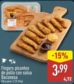 ALDI Fingers picantes de pollo con salsa Baconesa oferta