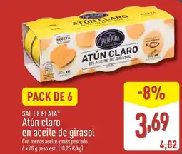 ALDI SAL DE PLATA Atún claro en aceite de girasol oferta