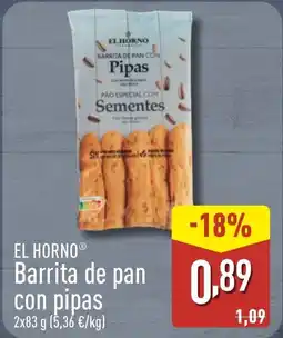 ALDI EL HORNO Barrita de pan con pipas oferta